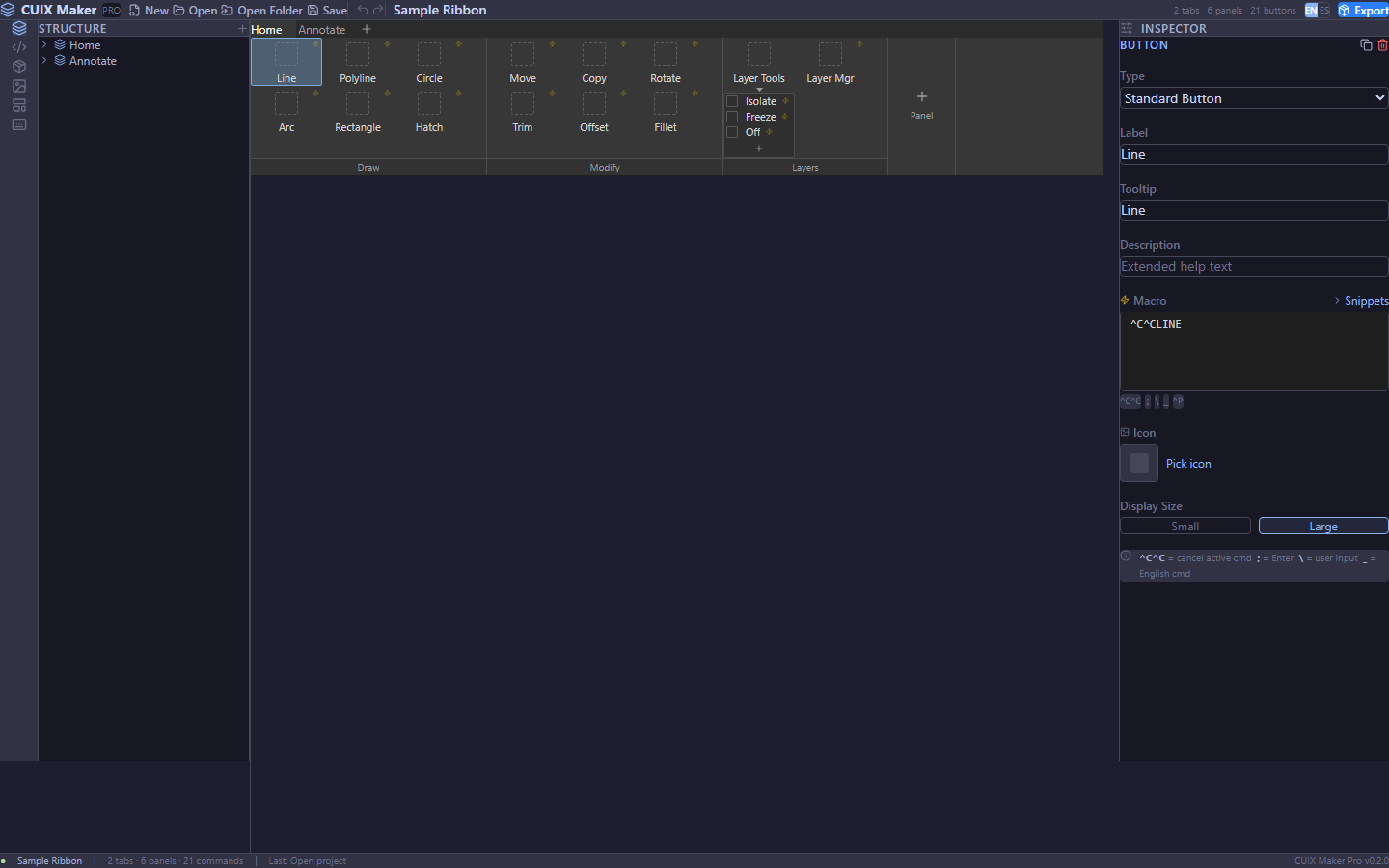 CUIX Maker Pro editor